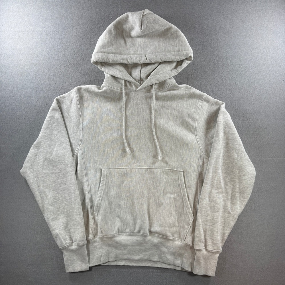 Champion Reverse Weave Hoodie Men Small Gray Pullover Sweatshirt Blank Heavy